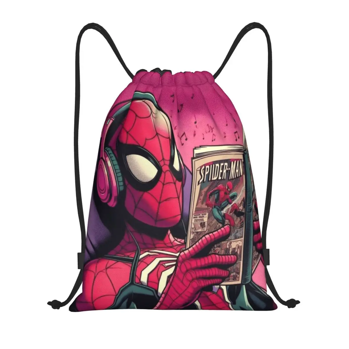 

Сумка на шнурке Marvel, рюкзак-мешок на шнурке с изображением Человека-паука, регулируемый рюкзак-мешок на шнурке, сумка для хранения вещей в стиле Мстителей