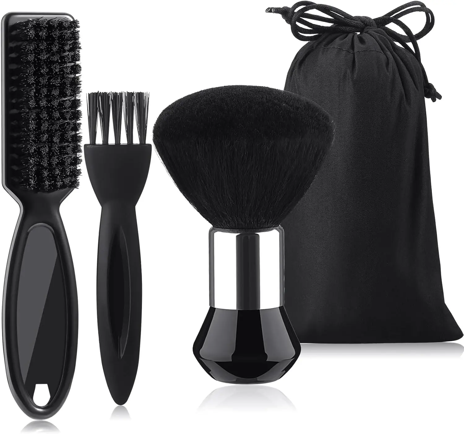 

Набор для чистки парикмахерских машинок для стрижки волос из 3 предметов: мягкие нейлоновые щетки и сумка для хранения для домашнего или салонного использования