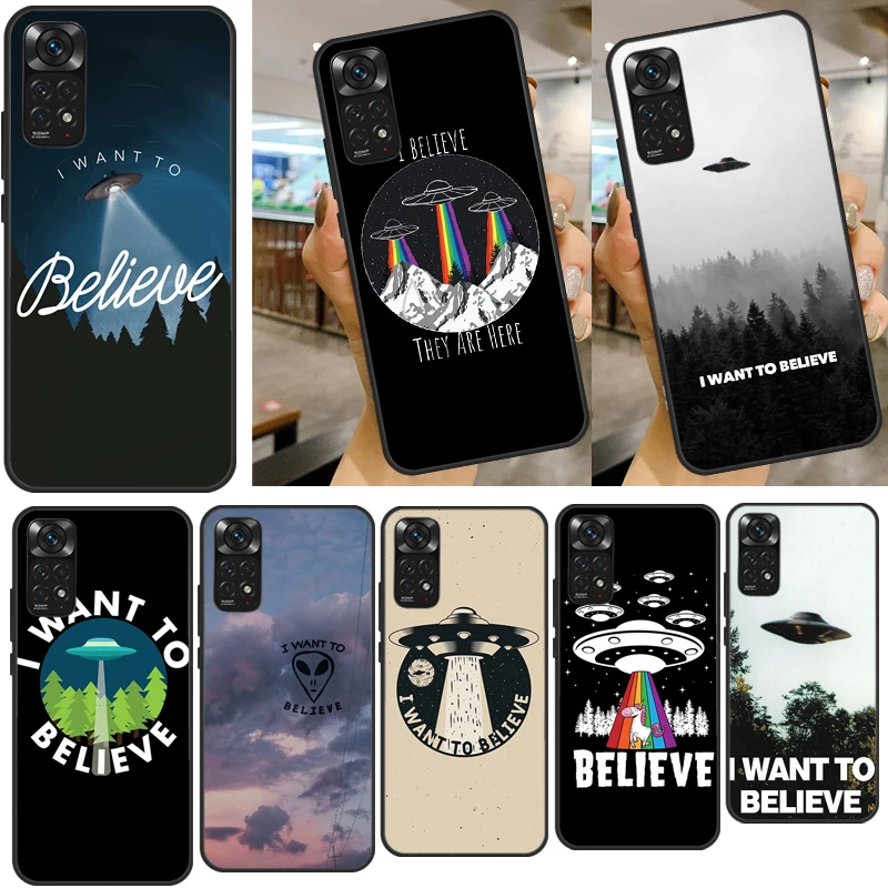 UFO I Want to Believe Case For Redmi 10 9T 9A 9C 9 Back Cover For Redmi Note 11 10 9 8 Pro Note 10S 8T 9S Coque