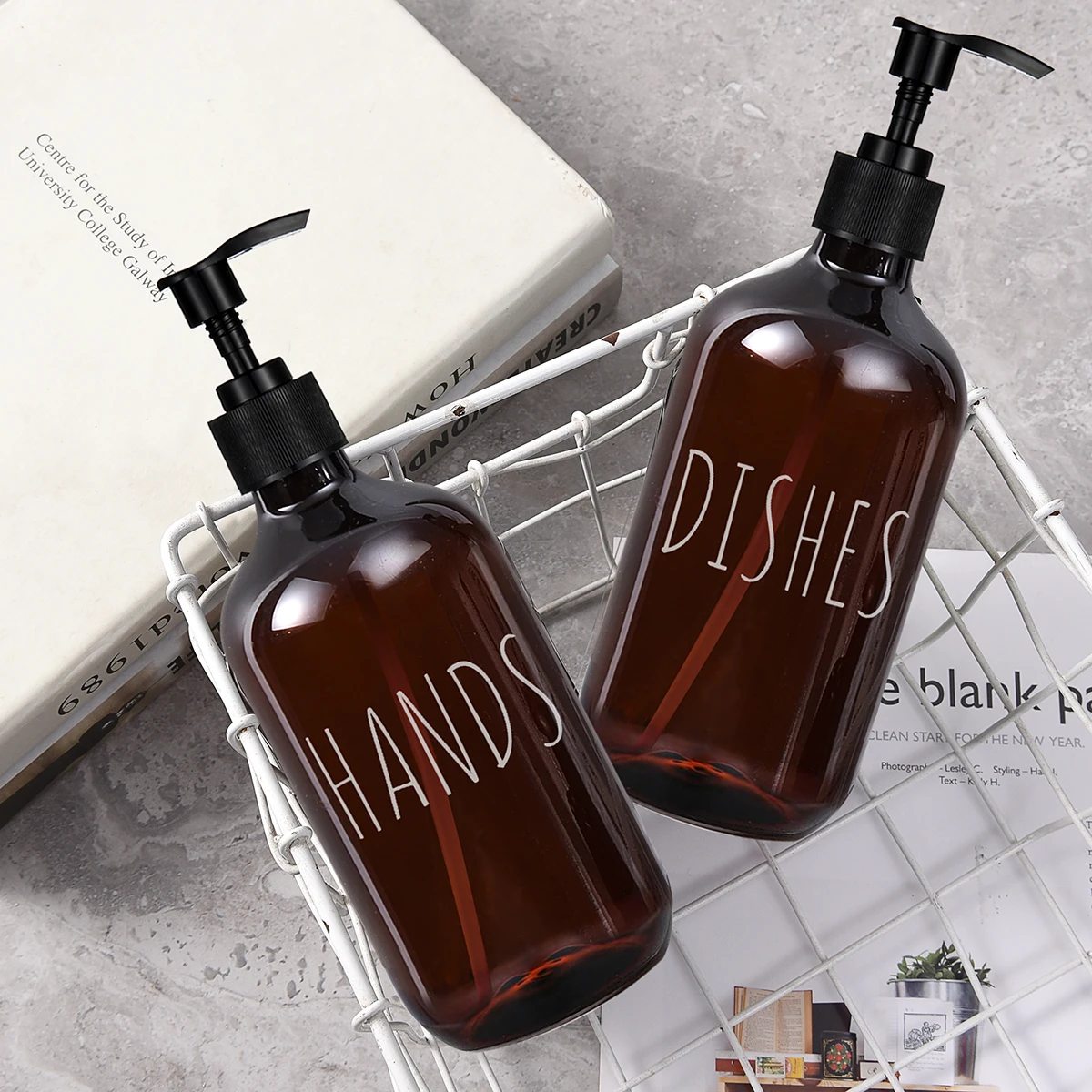 موزع صابون اليد والأطباق، عبوتان بسعة كبيرة، مثالي للحمام والمطبخ، زجاجات سائلة لغسل الأطباق في المطبخ #6