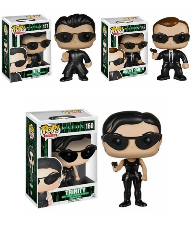 Funko POP New Matrixed  Trinity 160# Agent Smith 158# Neo 157# Vinly  Action Figures Collection Model Toys