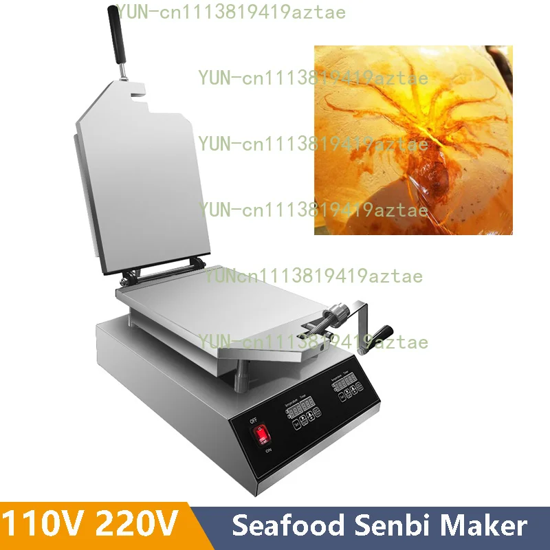 110V 220V Freshly Made Prawn Tako Senbei Maker Machine Pancake Grill Roaster Seafood Fossil Cake Machine Octopus Cracker Machine