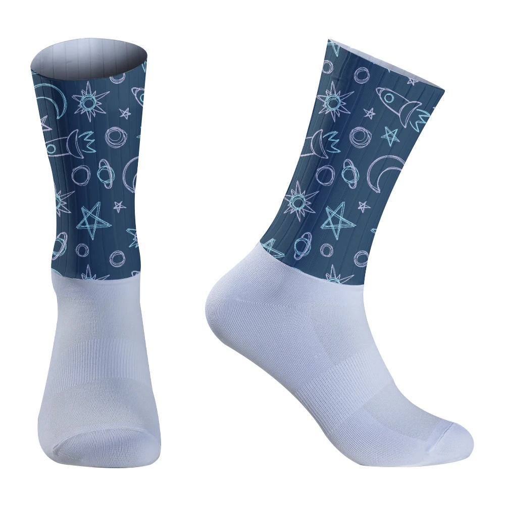 Pro Team-Chaussettes de cyclisme coordonnantes en silicone, accessoire de sport pour vélo de route, nouveauté 2024