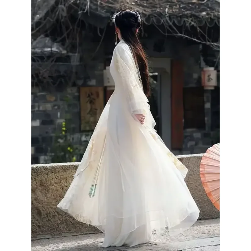 

Hanfu bordado encaje para mujer, disfraz Косплей, добавля трансpirable, платье estilo chino, ropa *** baile n