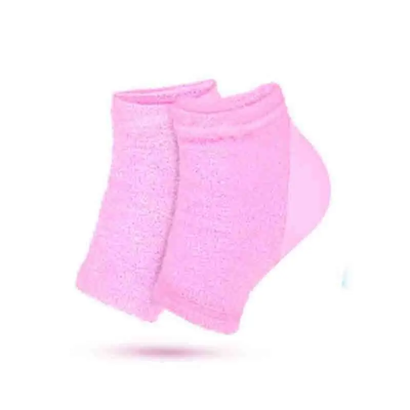 1Set Feather Yarn Foot Protection Cover Moisturizing Gel-Lined Heel Socks Relief Dry Cracked Spa Sock Skin Friendly Elastic Care view 6