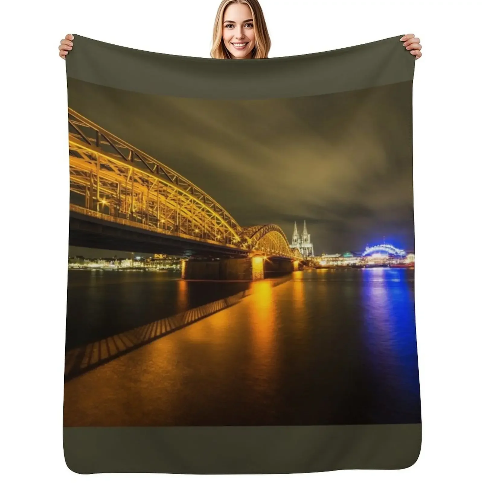 

Nacht auf dem Rhein Throw Blanket Plaid Quilt Cute Blanket