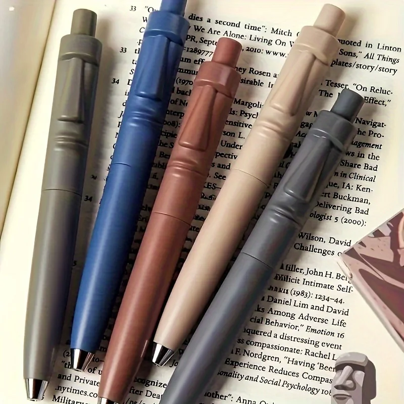 5 قطع من أقلام النقر على شكل تمثال حجري، أقلام سمينة عالية السعة للكتابة السلسة والاستخدام المريح، ملحقات مكتبية للقرطاسية