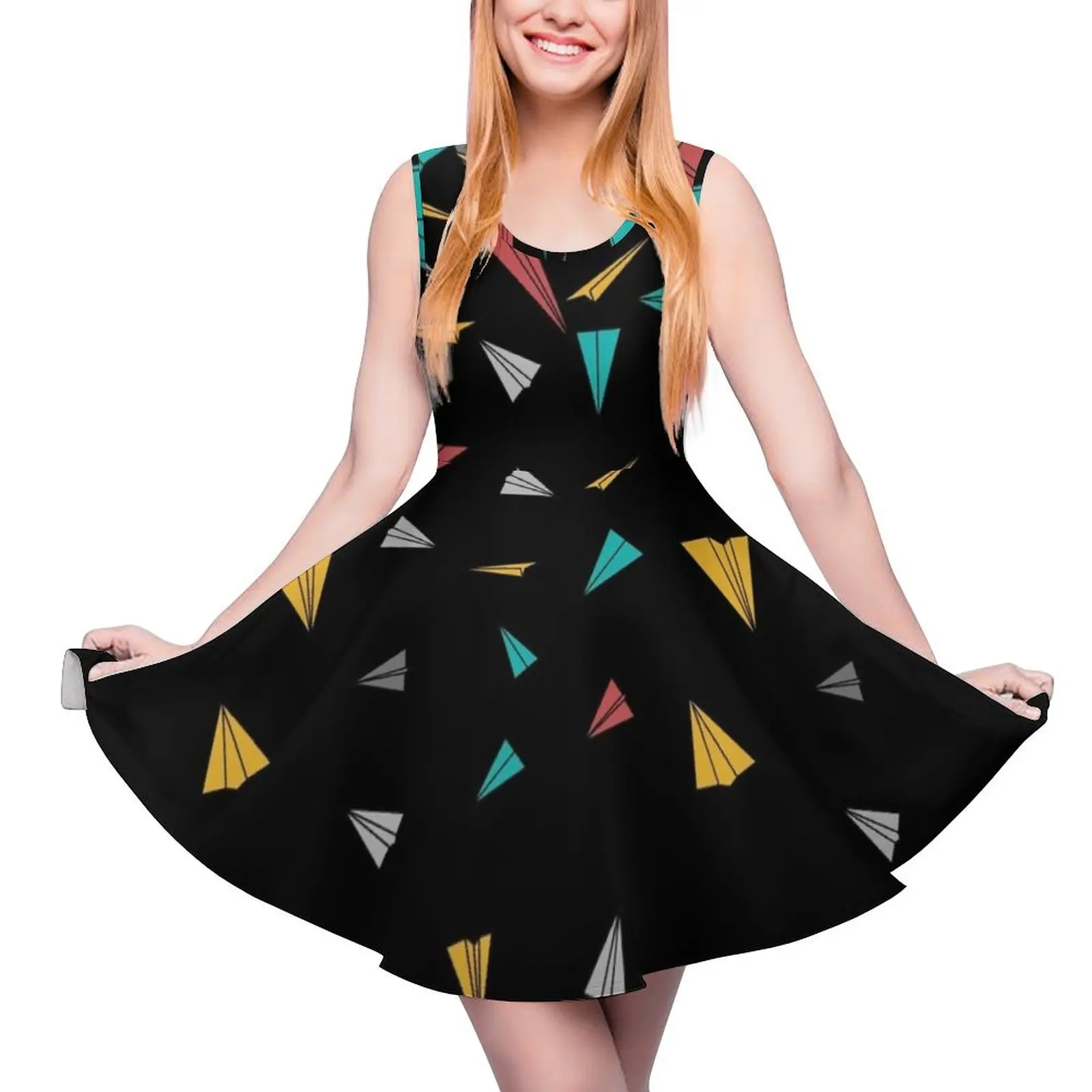 

Flying paper planes Sleeveless Dress summer dress for women 2024 elegant chic women dresses promotion