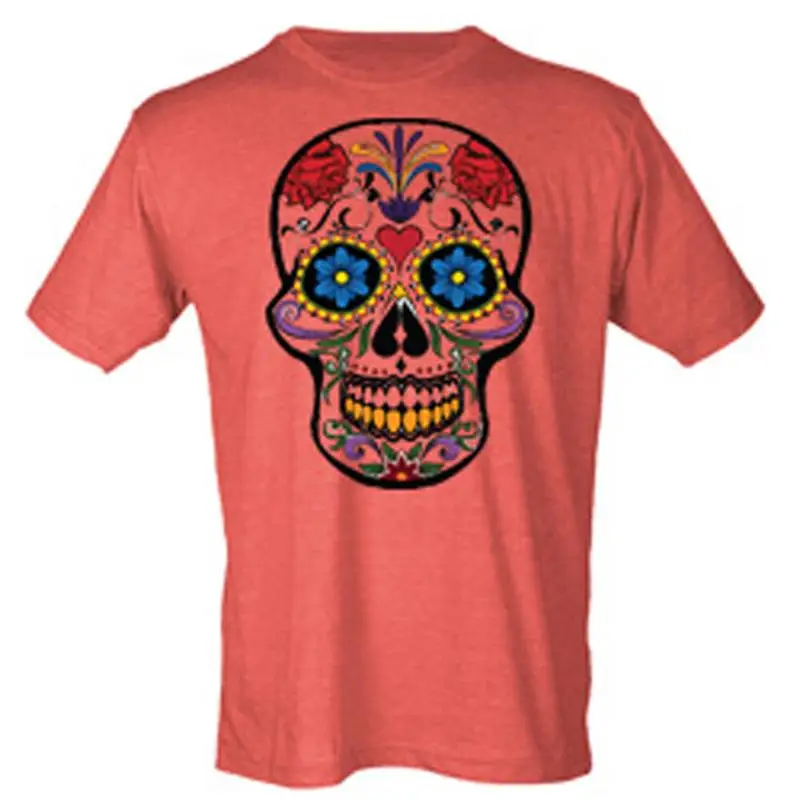 Arc-en-ciel crâne tatouage Flash coloré crânes Art SUBLIMATION hommes t-shirt 017