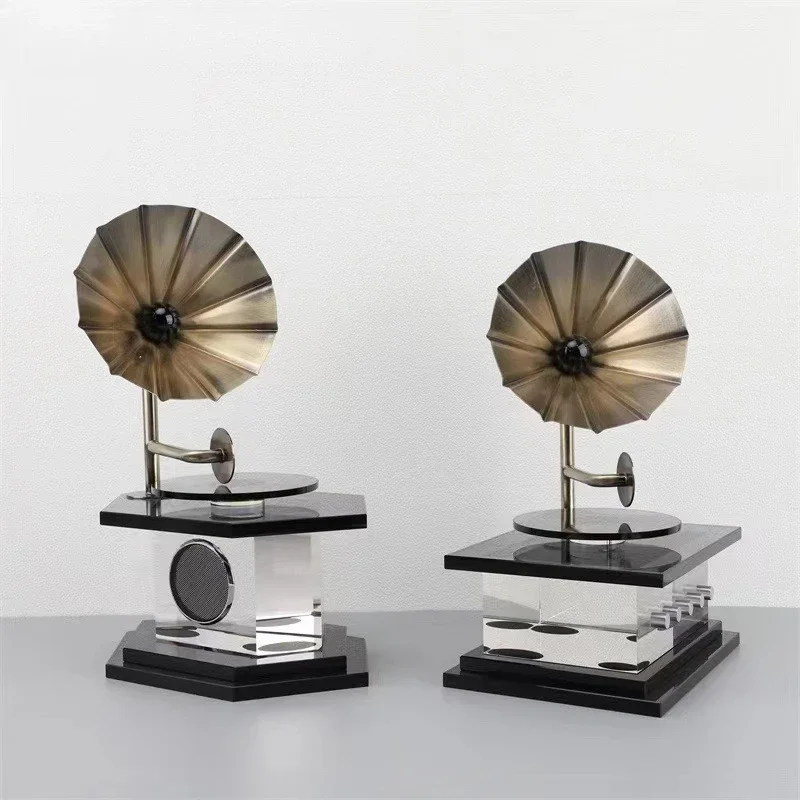 Chinese-style retro phonograph, model house sales, bedroom, living room, TV cabinet, bedside, desktop entrance, retro style