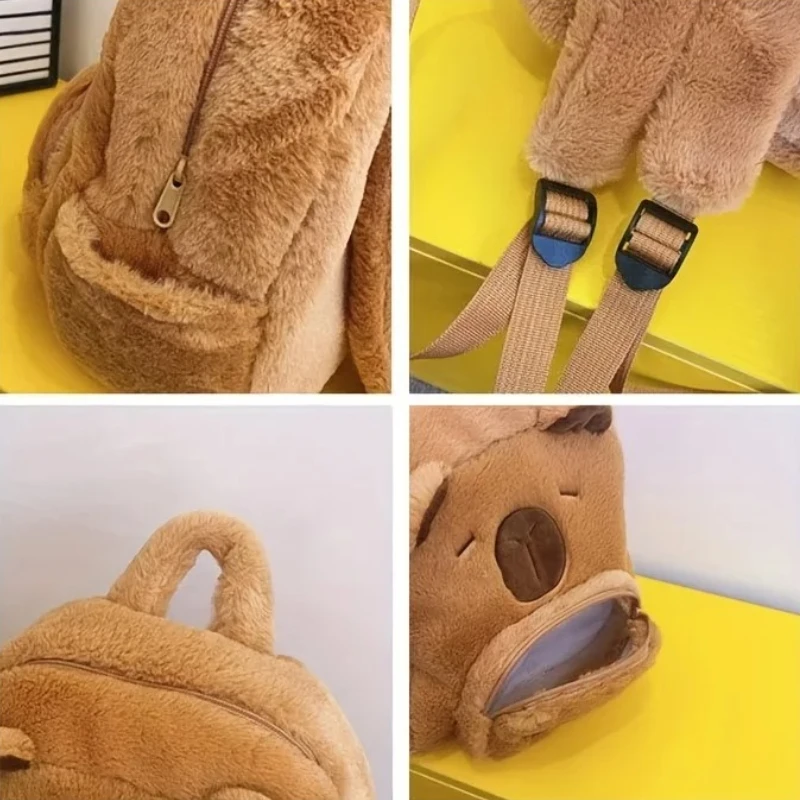 كابيبارا حقيبة ظهر قطيفة Kawaii موضة بلوشي دمية الفراء حقيبة الأطفال حقيبة كتف حقيبة صغيرة حقائب هدايا لصديقتك