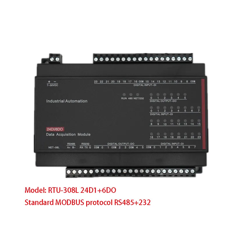 

RTU-308L 24D1+6DO acquisition controller Modbus RTU protocol RS485 232 switch input/output