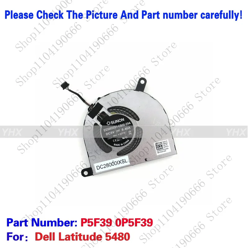 10PCS Neue 0P5F39 Für Dell Latitude 5480 Dual Core CPU Lüfter Intel Graphics P5F39 Notebook computer komponenten