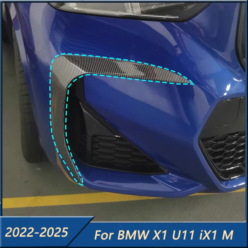 

Gloss Black ABS Front Side Bumper Lip Splitter Side Air Vent Intake Fog Lamp Frame Spoiler For BMW X1 U11 iX1 M Sport 2023 2024