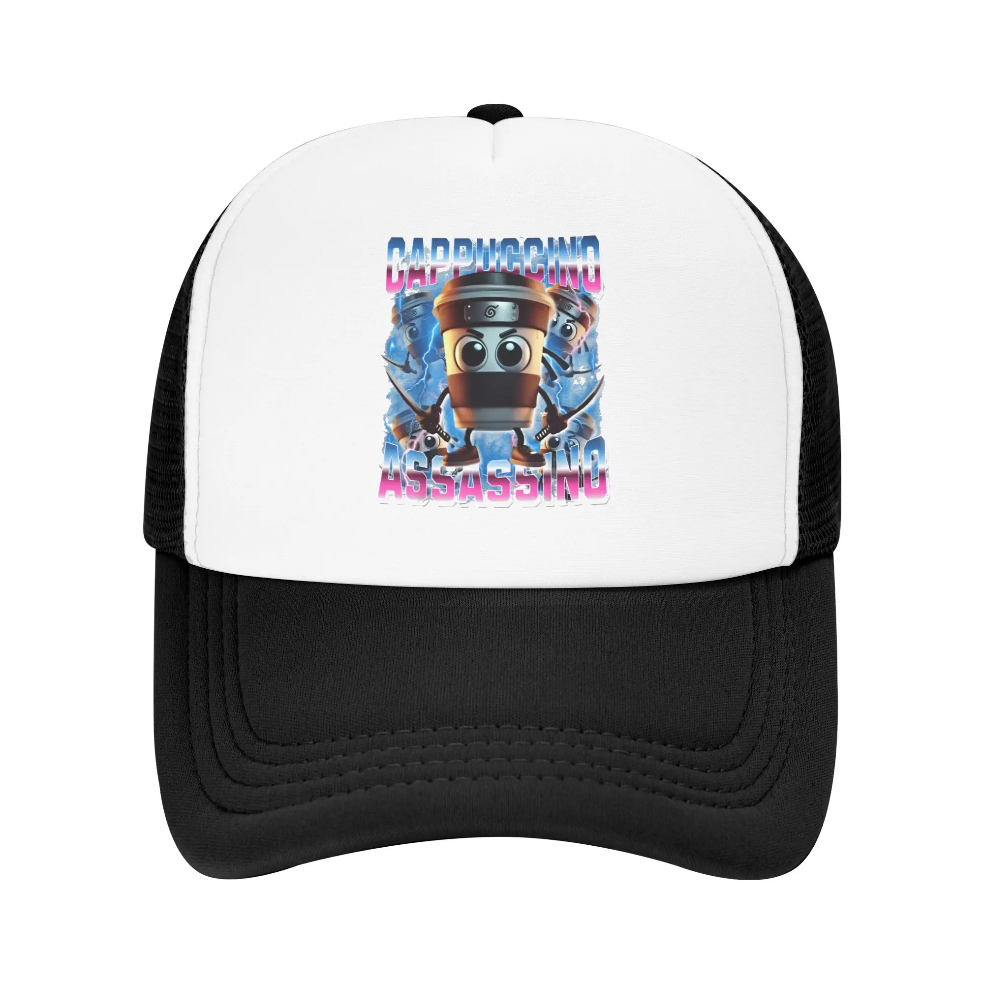 Gorra Trucker Cappuccino Assassino con Meme Italiano 'Brainrot' para Hombres y Mujeres, Ajustable, Gorra de Béisbol para Adultos, Gorra 'Dad Hat' de Primavera