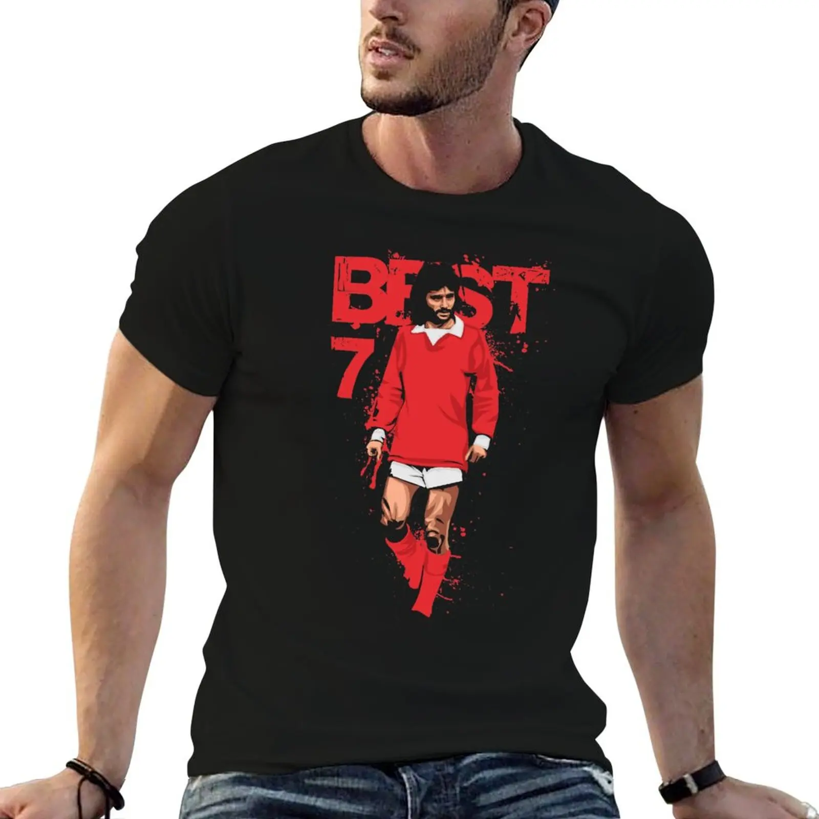 

George Best T-Shirt cotton t shirt pack man graphic t shirt mens graphic t shirts T-Shirt