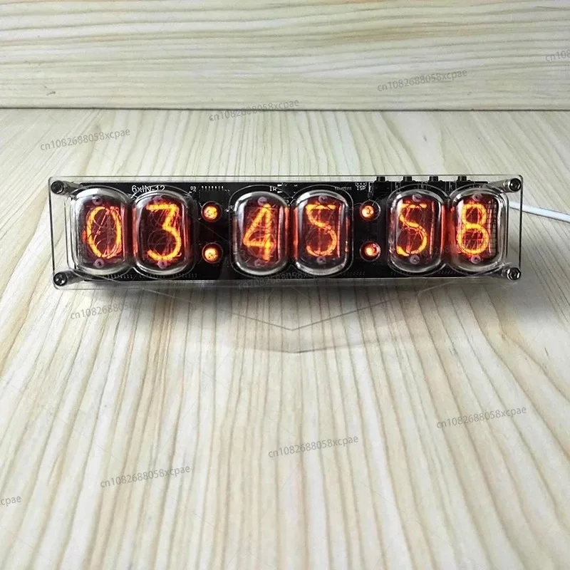 

6-битные часы Nixie IN12, часы с светящейся трубкой и функциями переключения 12/24 часа/включения/выключения/задержки выключения. Соответствие компьютерного стола
