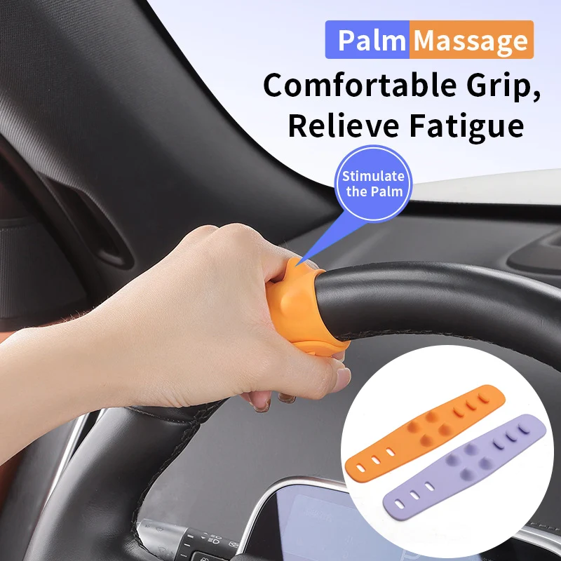Silicone Steering Wheel Massage Band Center Return Marker Motorcycle Anti Slip Palm Relief Grip Strip Car Interior Accessories