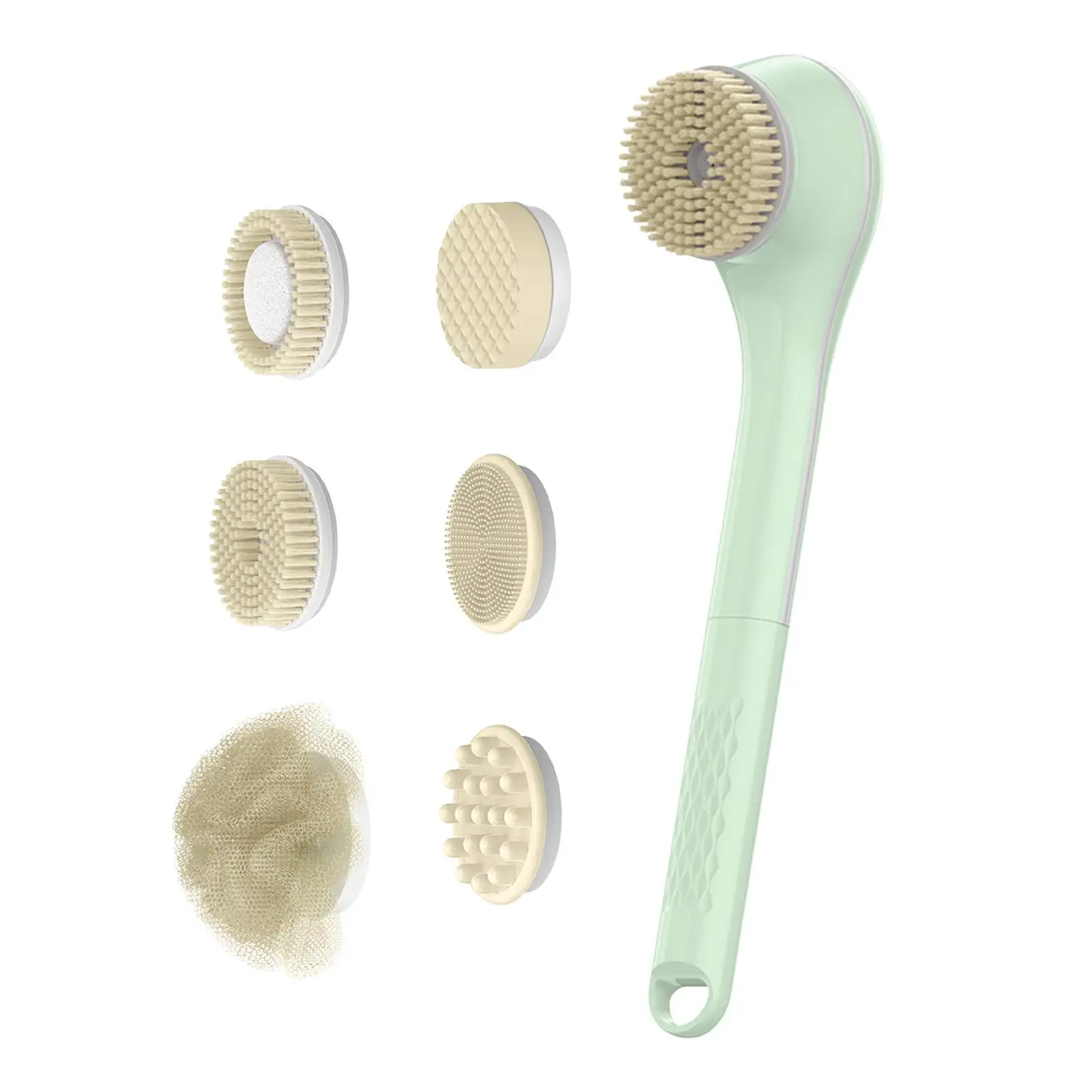 Electric Shower Brush Body Scrubber 37cm Non Slip Handle 3 Level Speed Adjustment with Swivel Brush for Difference Skin Types