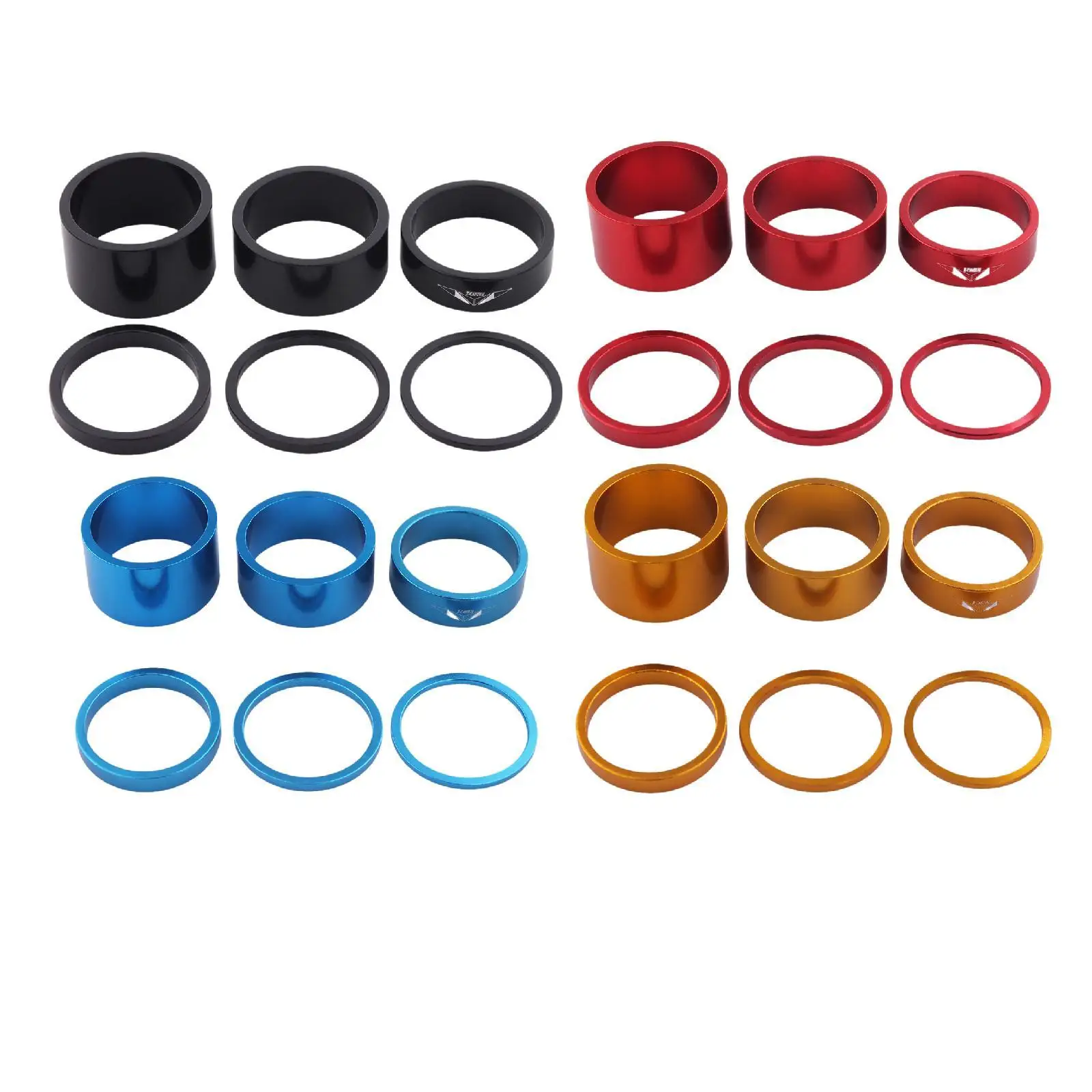 Bike Headset Spacers Aluminum Alloy Sturdy Lightweight Bicycle Stem Washer Set for 28.6mm Steering Column