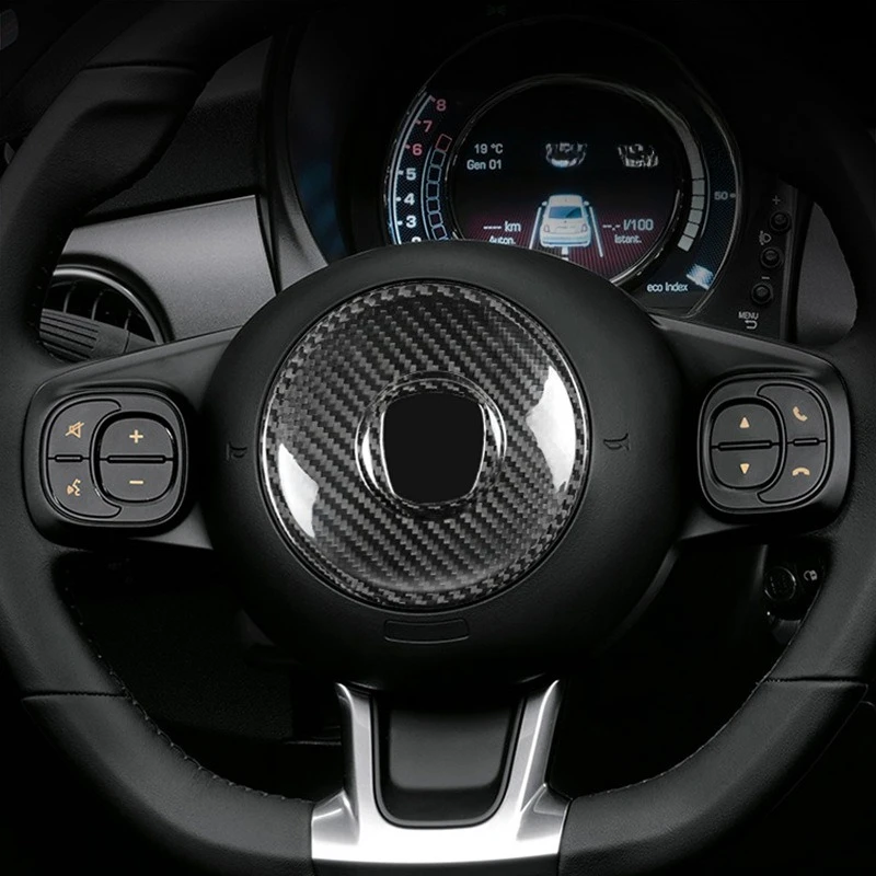 Real Hard Carbon Fiber Sticker For Fiat 500 Abarth 595 695 2008-2014 2015 2016 2017 2018 2019 2020 2021 2022 2023 Car Interior