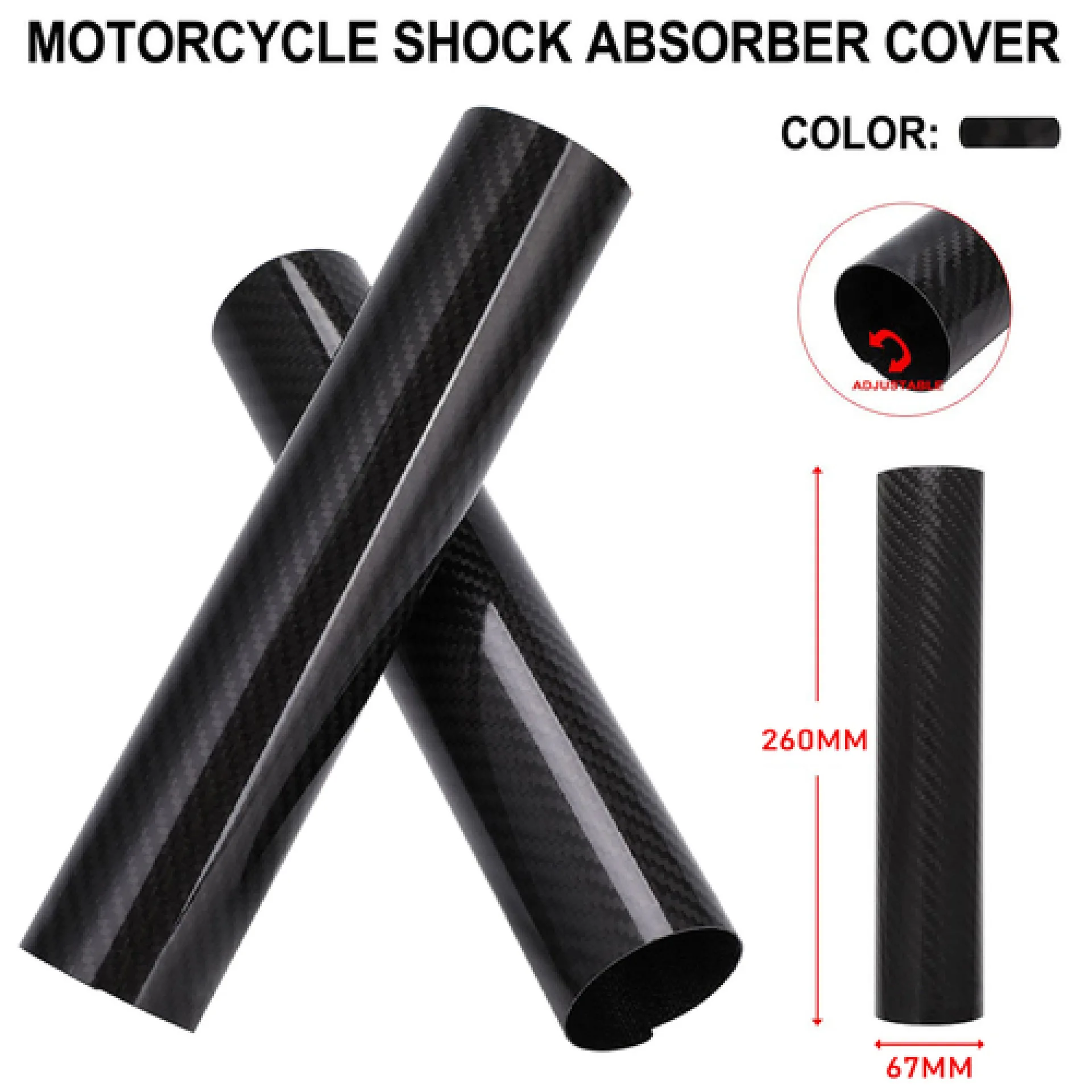 

260mm Dirt Bike Motocross Carbon Fiber Front Fork Wraps Skins Fork Tube Protect Cover Guard Shield -Universal Fitment