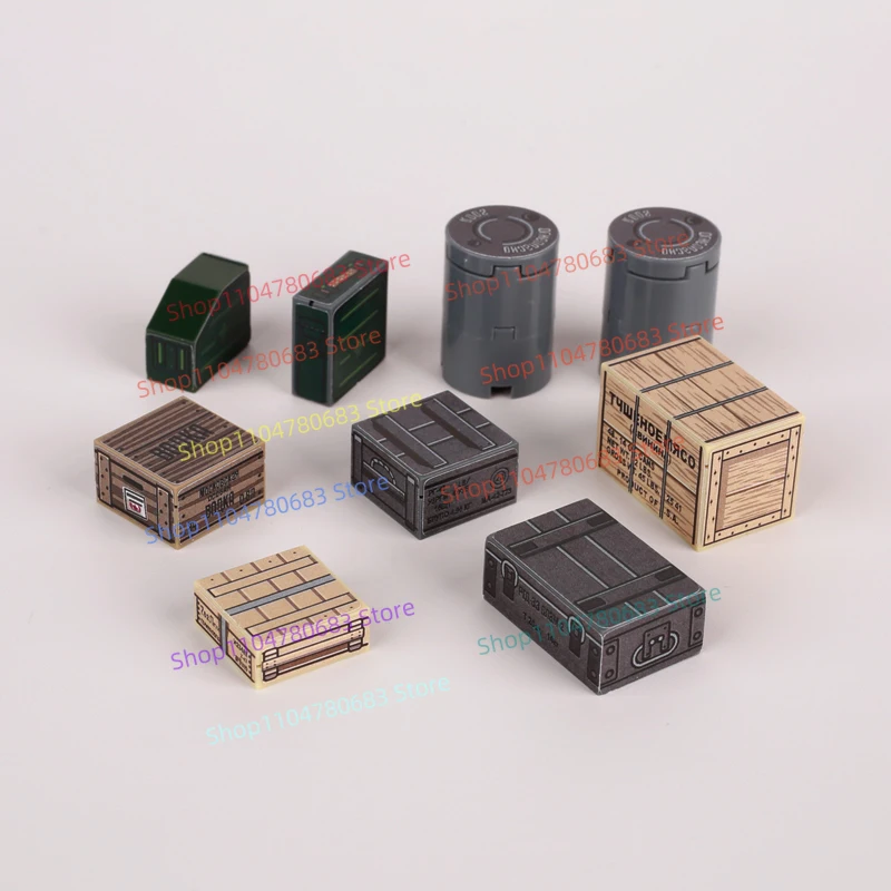 

MOC Building Blocks Mini Figures Military Accessories Supply Pack Sticker Assembly Model Display Decorative Toy Gift Collectible