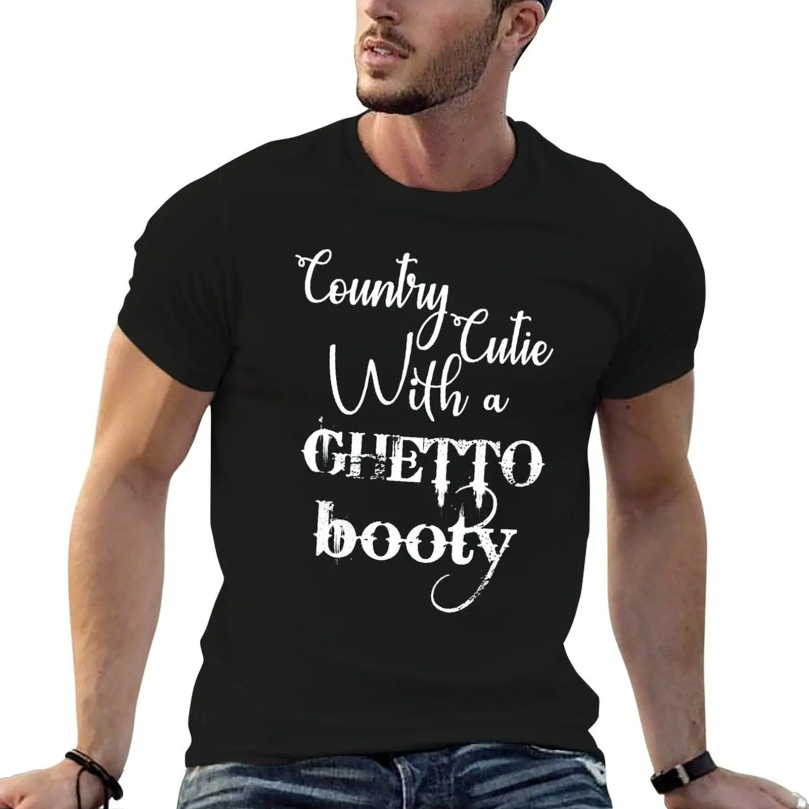Country Cutie with a ghetto booty T-Shirt Fashion Simple Casual Tee Shirt