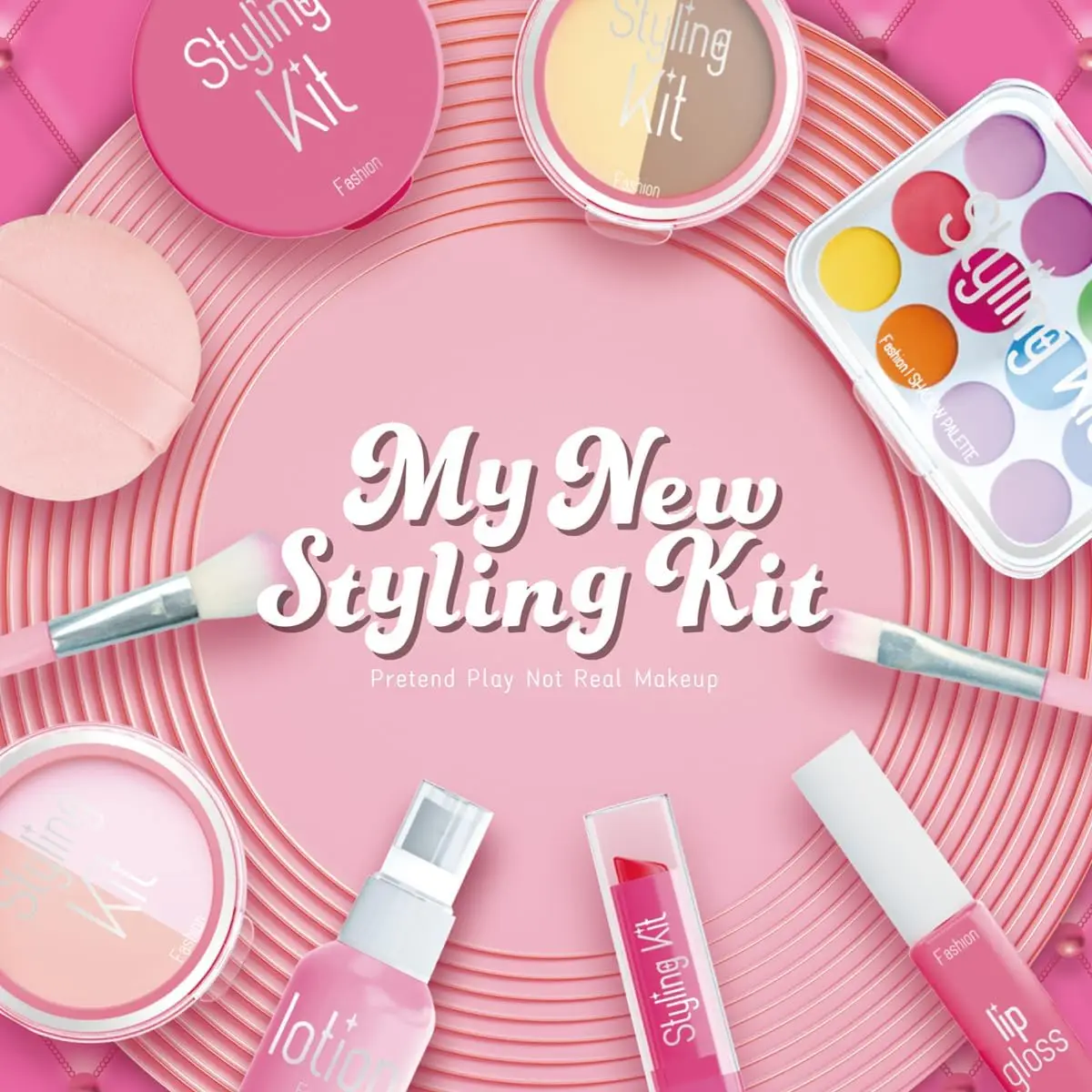 Pink Princess Pretend Makeup Toy: Ein chemikalienfreies, nicht anwendbares Rollenspiel-Geschenk für Mädchen – perfekt für Weihnachten, Halloween