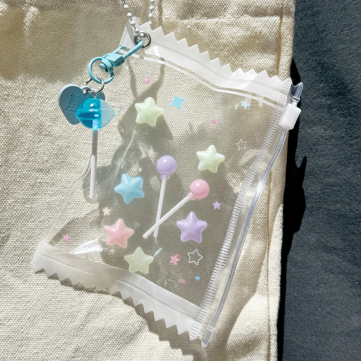 Cute Transparent PVC Zipper Card Holder for 3 Inch Photocards Badge Storage Display Bag Idol Card Holder Protective Sleeves