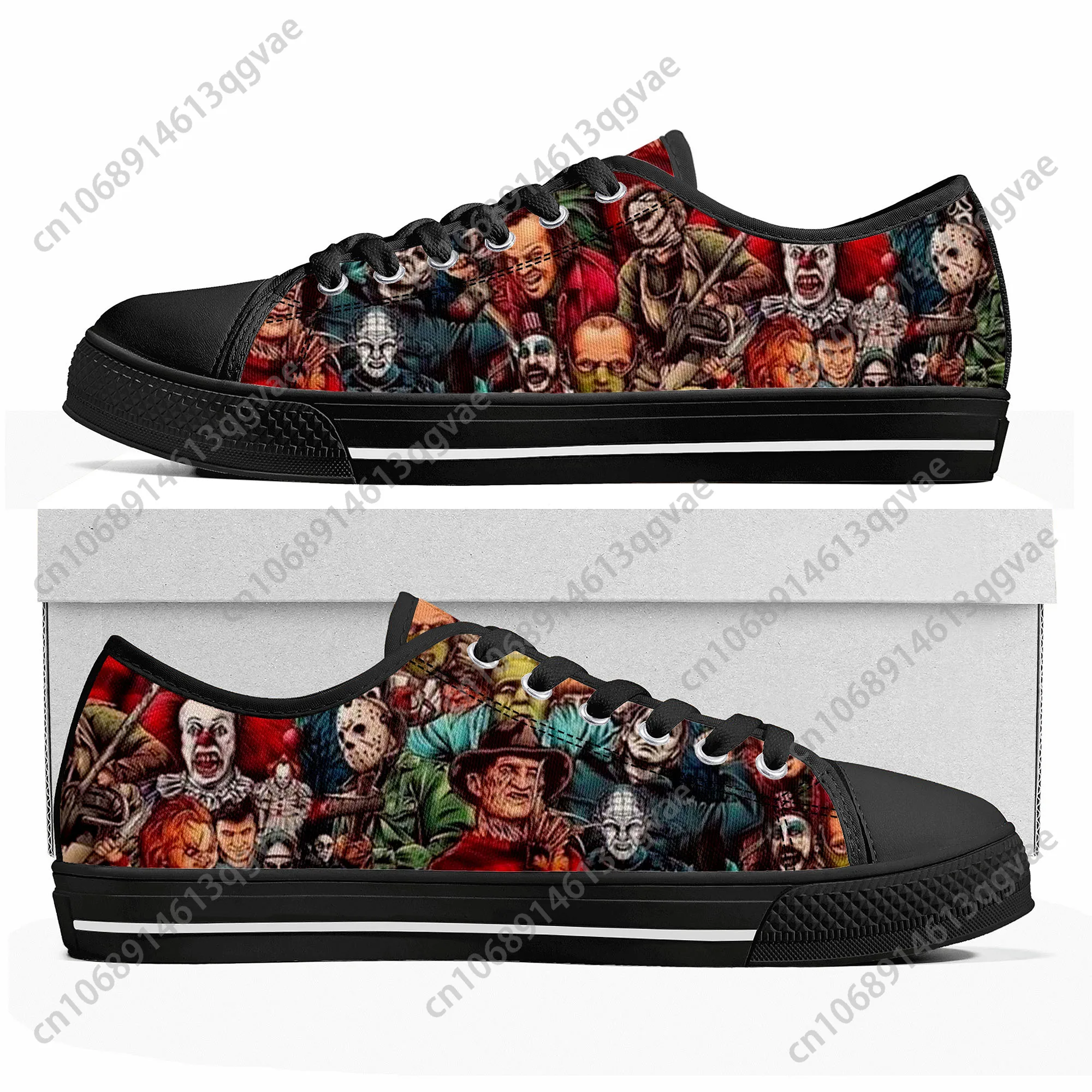 Hot Horror Movie Character Collection Low Top High Quality Sneakers Mens Womens Teenager Tailor-made Canvas Sneaker Couple Shoes