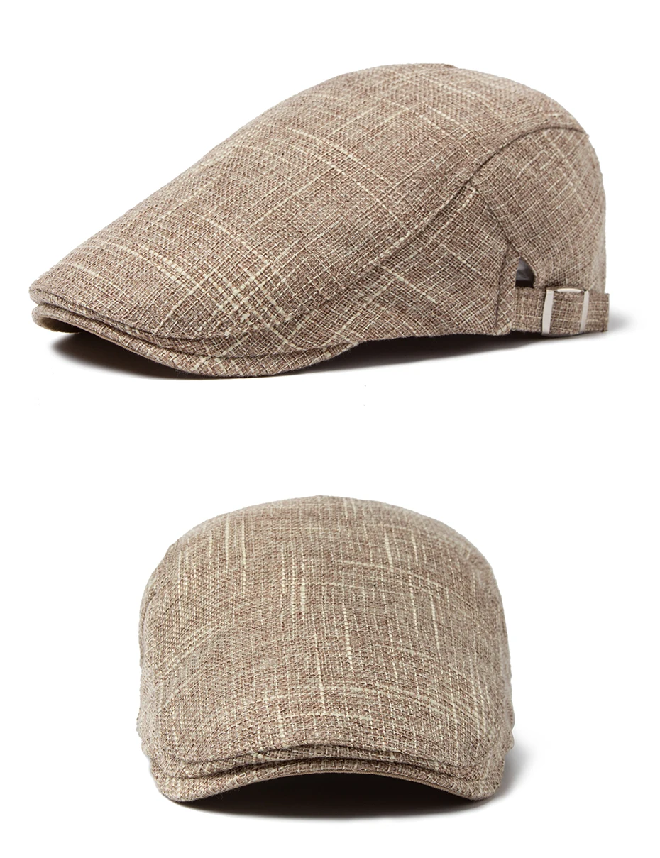 CNTANG 2024 Neue Männer Baskenmütze Frauen Klassische Vintage Leinen Berets Sommer Sonnenblende Casual Entenschnabel Hüte Zeitungsjunge Mütze Unisex Einstellbar – Detail 4