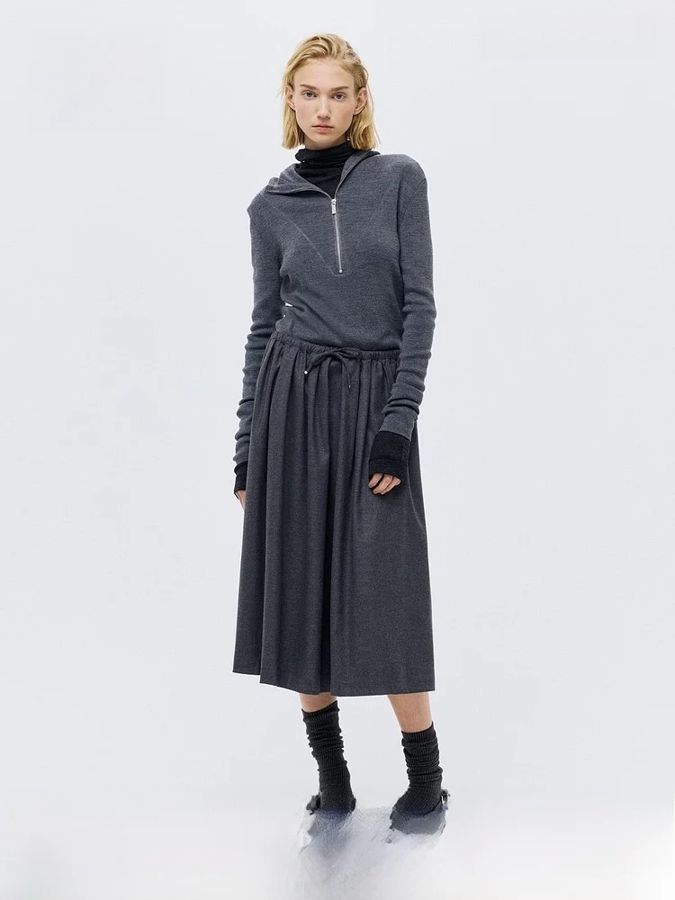 

Летняя женская юбка-клеш H&M с высокой талией, А-силуэт, повседневный стиль, из смесового полиэстера, комфортная посадка, артикул 1301322