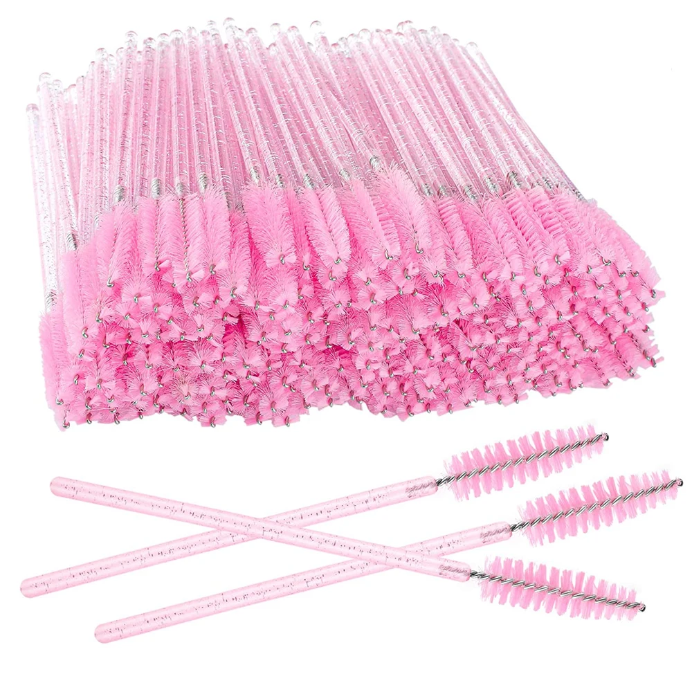 Brosse à cils en cristal, applicateur de mascara, micro pinceaux de maquillage, pinceau à barrage en cristal de poulet, extension de cils, 100 pièces