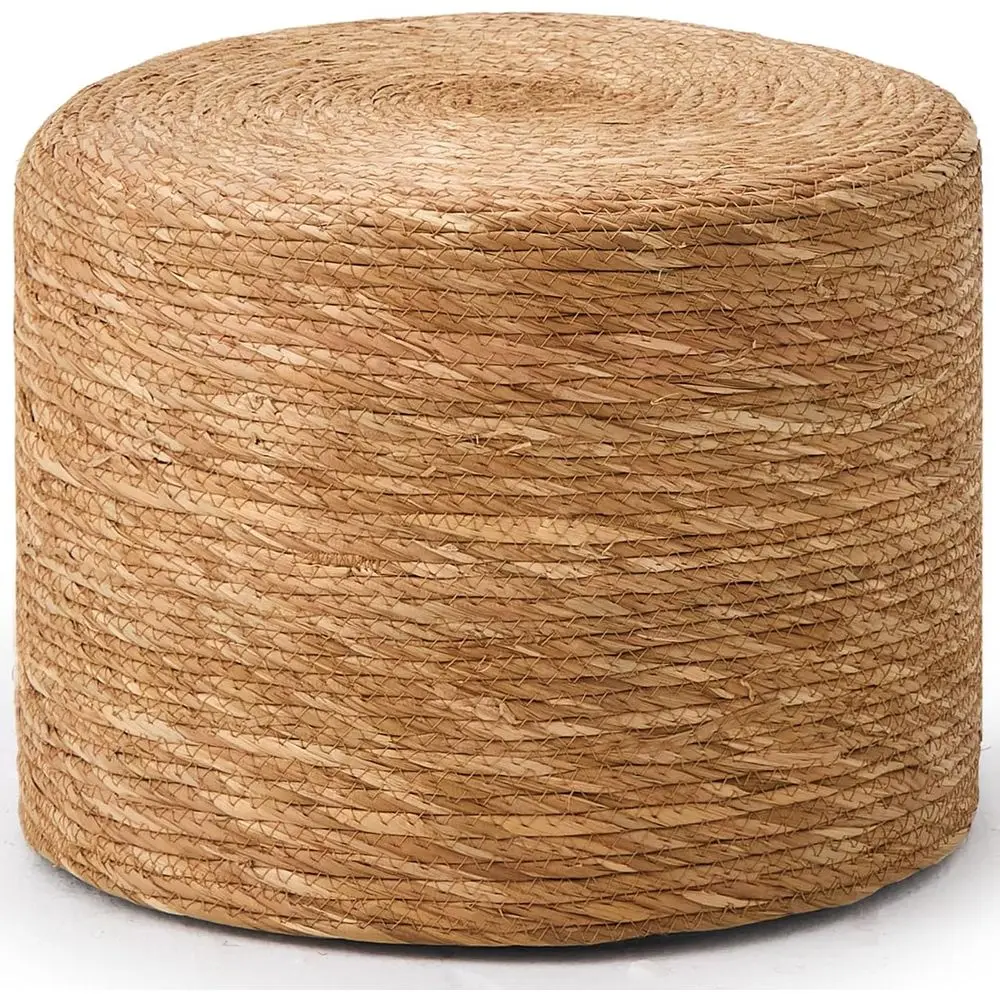 

Круглый пуф-оттоманка, натуральный, ручной вязки, в деревенском стиле, для отдыха, в стиле бохо, табурет-пуф, акцентный столик или сиденье (натуральный кашемир)