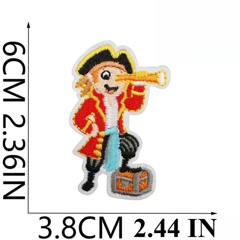 Pirate Ship Embroidery Cloth Sticker Children's Team Decoration Treasure Map Embroidery Label Cartoon Telescope Patch Sticker