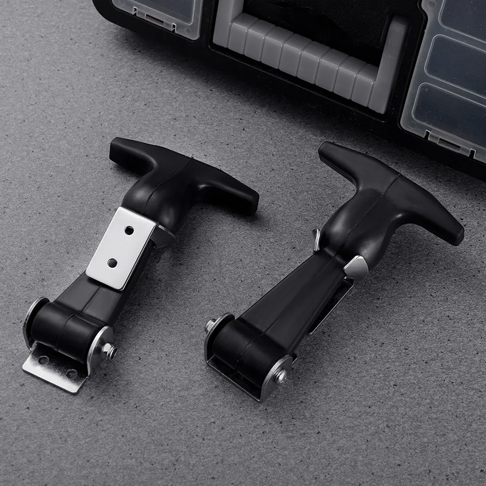 

4Pcs Stainless Steel Rubber T Handle Latches Flexible Draw Cooler Holder Hood Toolbox Trailer Rack Door Catch Rubber Hood Latch