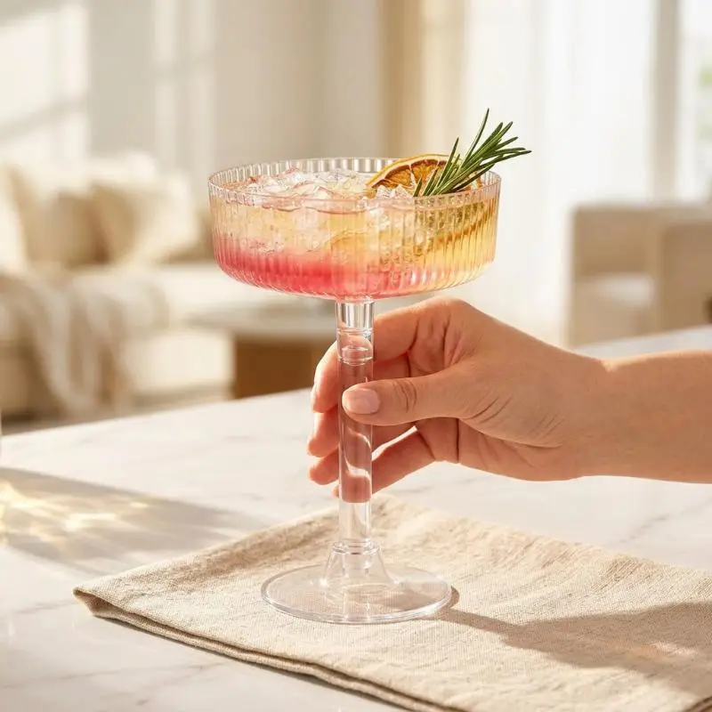 Plastic Wine Glasses 6OZ Unbreakable Shatterproof Champagne Flutes for Wedding Home Bar Daily Use