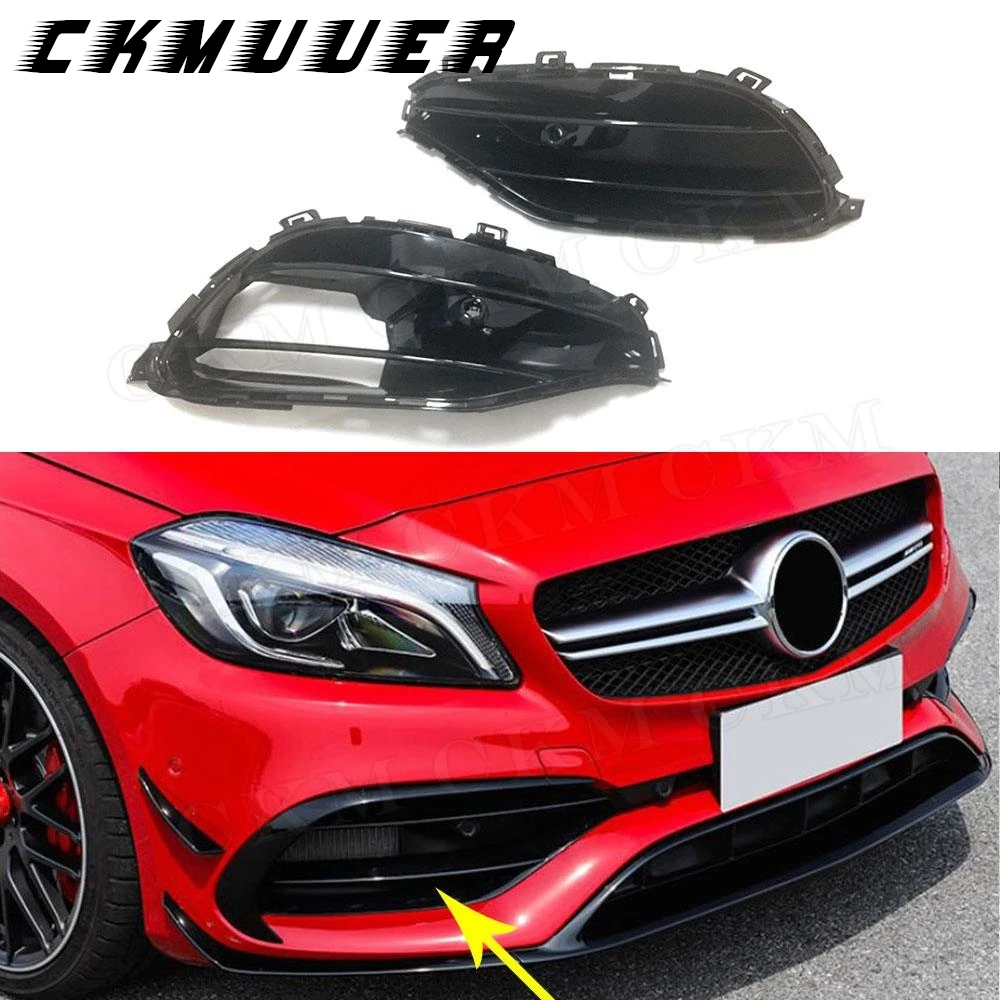 

CKMUUER Материал ABS для Benz A Class W176 A45 AMG 2016 2017, передний бампер, противотуманная фара, крышка, накладки, комплекты кузова автомобиля, аксессуары