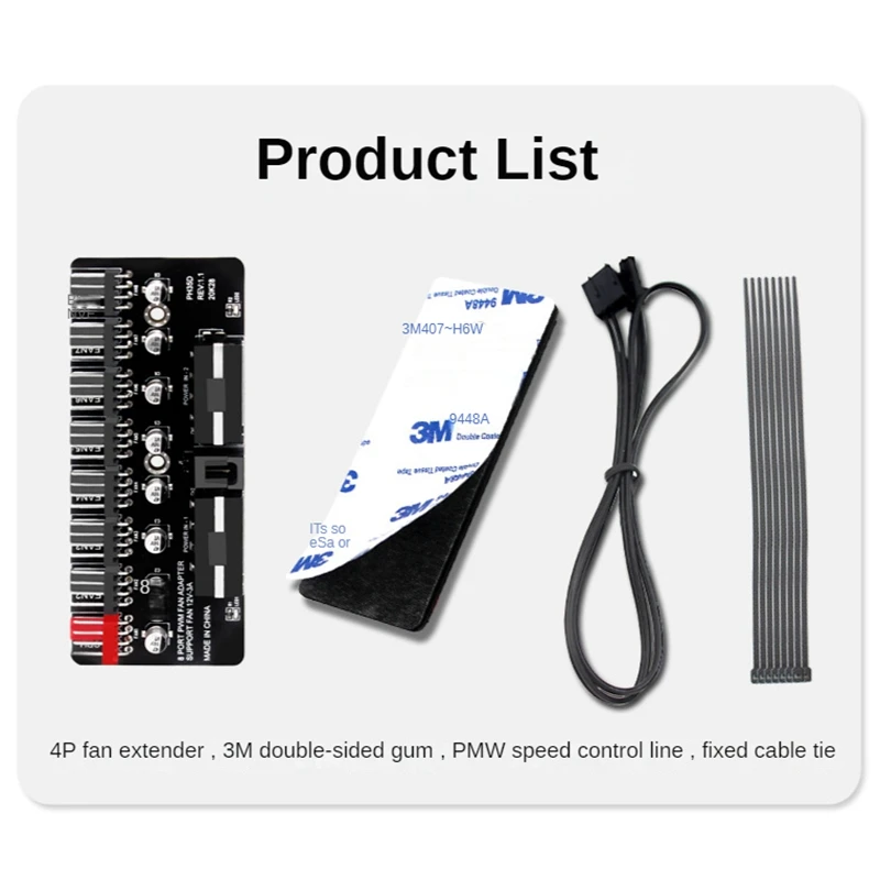คอมพิวเตอร์เดสก์ท็อปพัดลม CPU PWM Hub 12V 3-pin 4-pin Expander ขนาดใหญ่ 4Pin SATA 15Pin อินเทอร์เฟซ 8-way แชสซีพัดลมควบคุมความเร็ว
