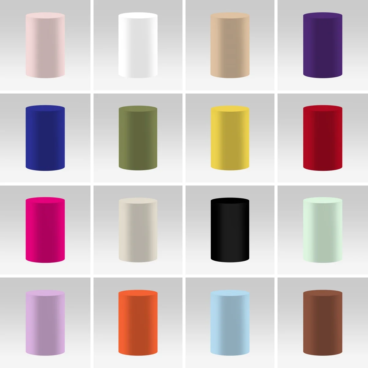 

Однотонные чехлы Yeele для цилиндрических подставок-колонн для декора мероприятий: вечеринок, свадеб, дней рождения. Зеленые, цвета хаки. Фон для детских торжеств и тортов.