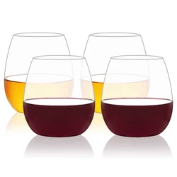 MICHLEY 4 PCS Plastic Wine Glasses Set Unbreakable Glasses Shatterproof Drinking Tumbler Dishwasher For Party Barware Picnic