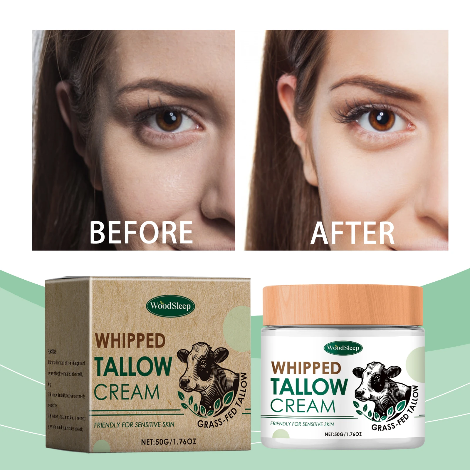 

WoodSleep Grass Feeding Tallow Skin Cream Moisturizing and Relieving Dry Skin Hydrating Brightening Skin Care Cream
