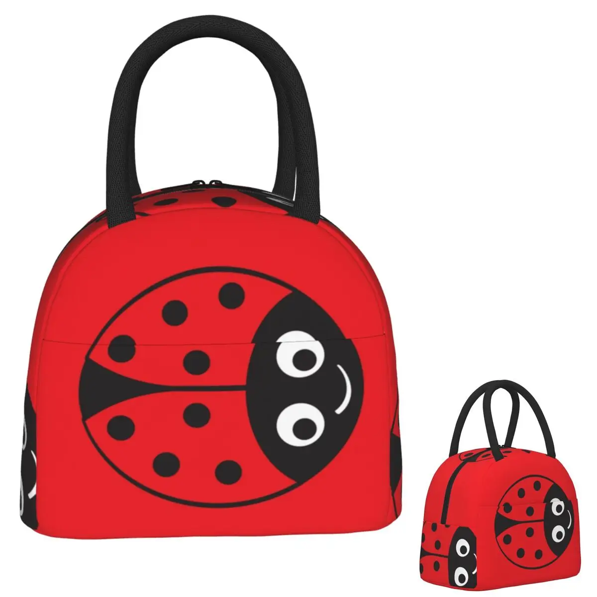 

Ladybug Girl Insulated Lunch Bag for Women Children Portable Food Boxes Thermal Lunch Box Tote