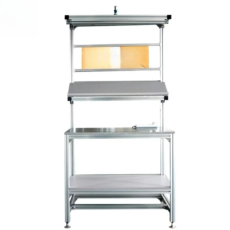 Aluminum workstation packaging workbench with fan and lighting, customizable for warehouses