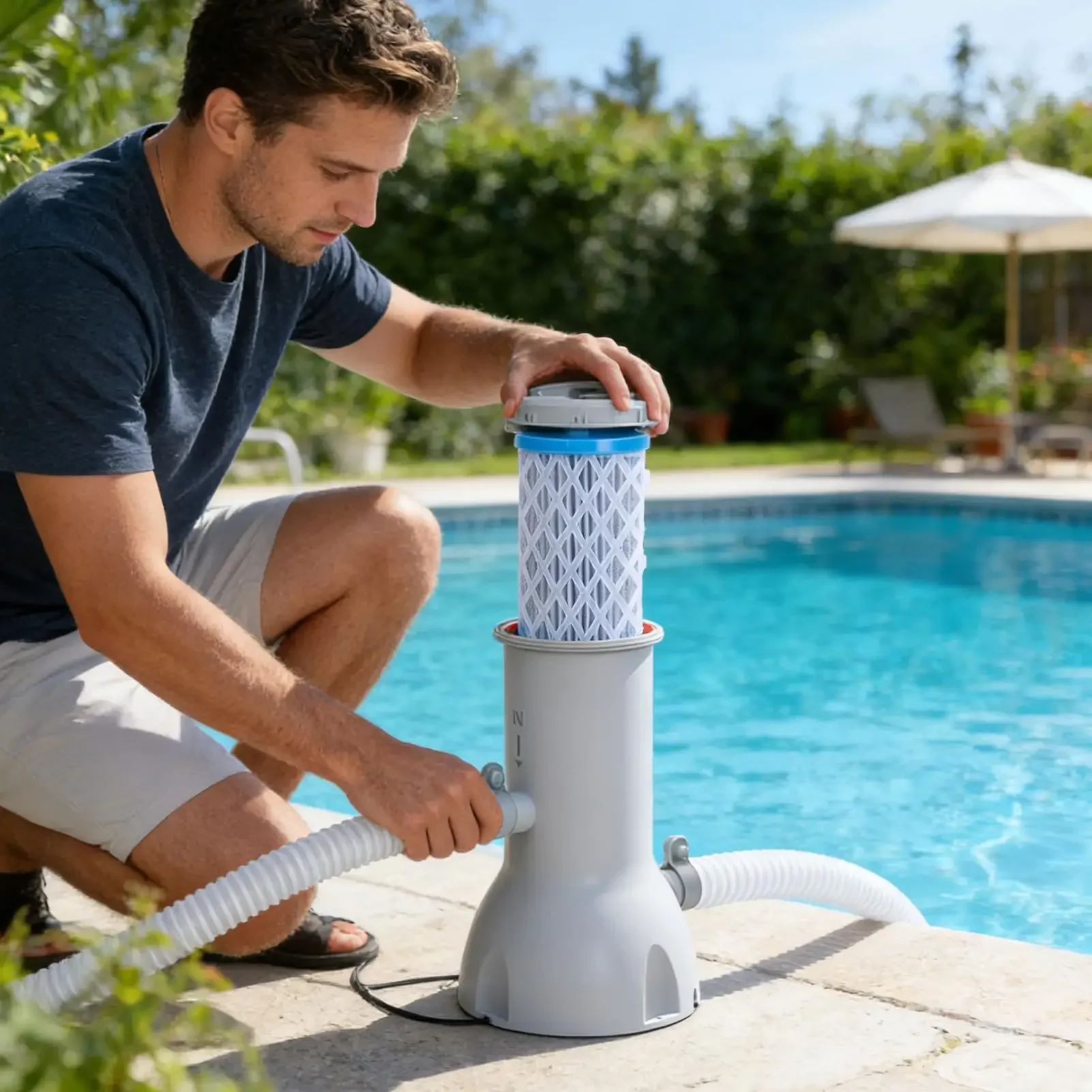 Reusable Pool Filter Cartridge 6 Set Activated Carbon Filter For more than Ground Swimming Pool Pump System