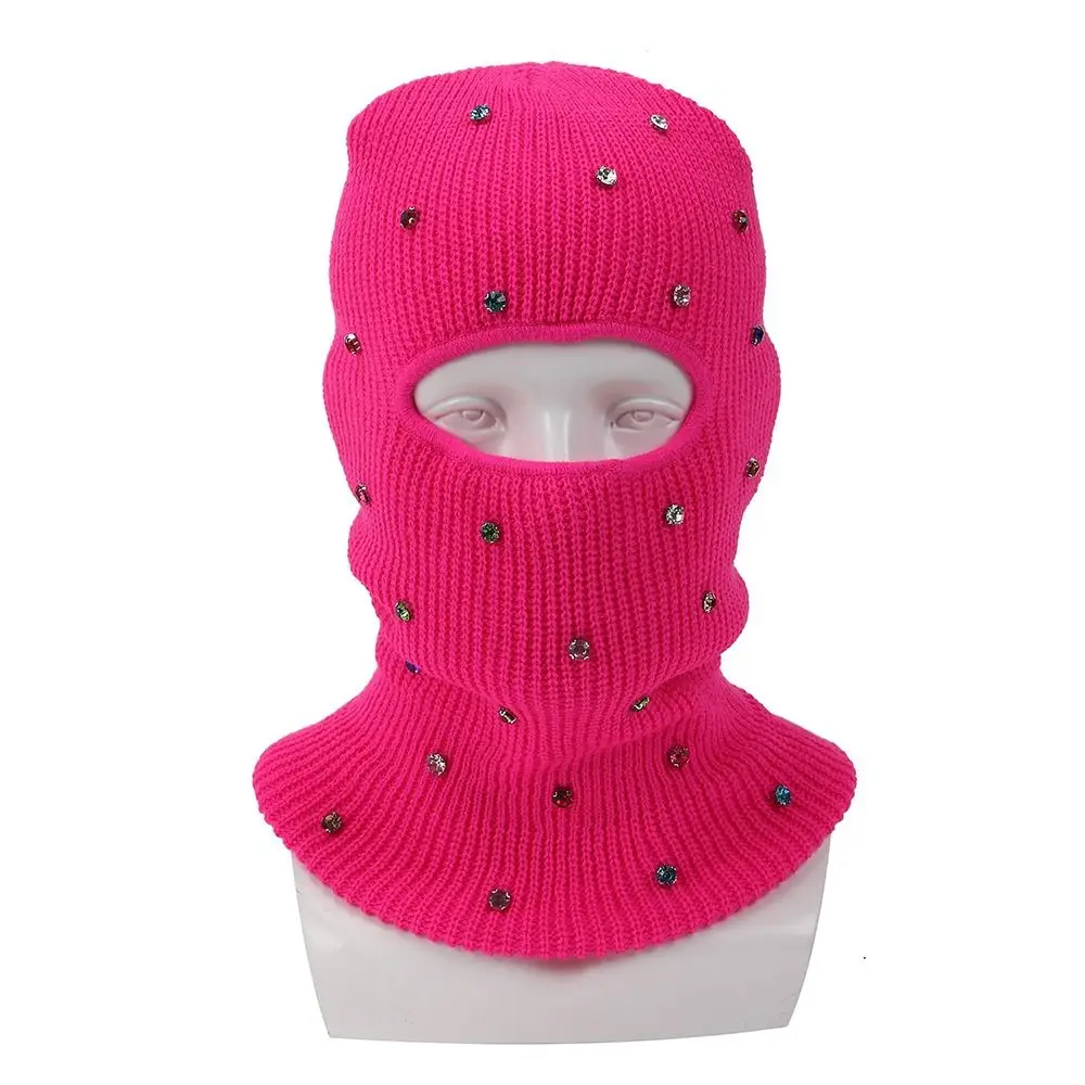 New Knitted Texture Knitted Ski Mask Solid Warm Winter Face Cover Windproof Stretchable Fit Ski Face Cover Winter