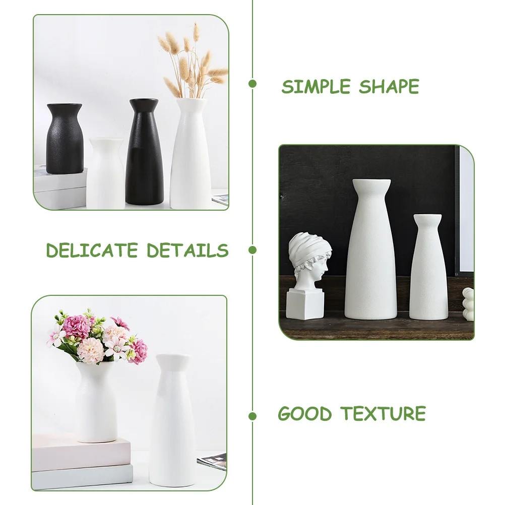 

Mini Ceramic Vase Minimalist White Flower Pot Creative Decoration Tulips Roses Freesia Plants Container Ceramic Planter