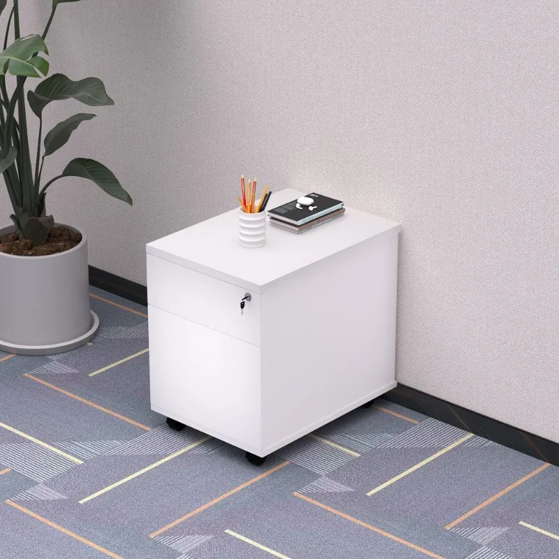 Low cabinet with lock, small push cabinet, storage two or three drawers under the desk, file mobile cabinet