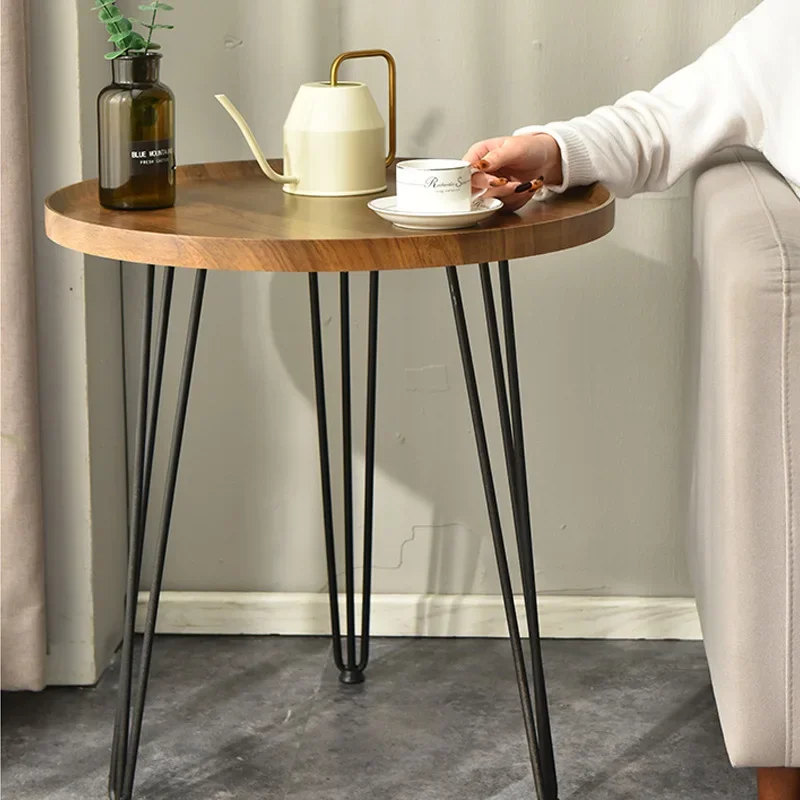 

Nordic small coffee table side table metal wrought iron corner table round sofa side cabinet apartment small round